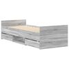 vidaXL Sengeramme med hode- og fotgavl grå sonoma 90x190 cm