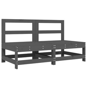 vidaXL Utend&oslash;rs midtsofaer 2 stk gr&aring; heltre furu