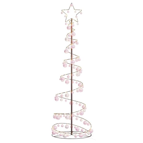 vidaXL LED Juletre med Baubles 120 LEDs Varm Hvit 180 cm