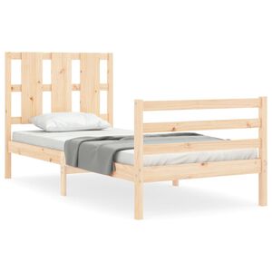 vidaXL Sengeramme med hodegavl single heltre