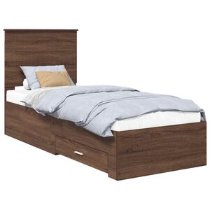 vidaXL Sengestamme Brun Eik og S&oslash;lv 70 x 190 cm Konstruert tre