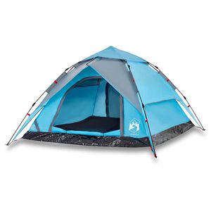 vidaXL Kuppeltelt for camping 4 personer bl&aring; hurtigutl&oslash;ser