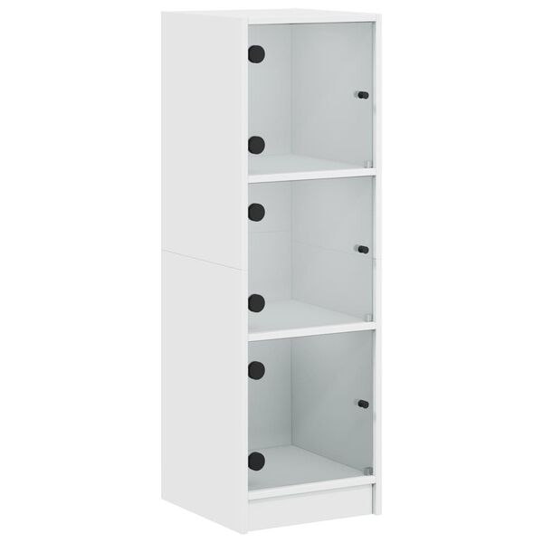 vidaXL Highboard med glassdører hvit 35x37x109 cm