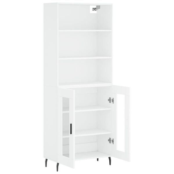 vidaXL Highboard hvit 69,5x34x180 cm konstruert tre