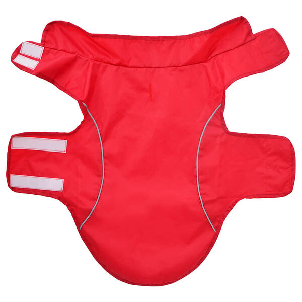 vidaXL Hunde regnfrakk med refleksstrimler polyester r&oslash;d M