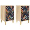 vidaXL Nattbordskap OMMEN 2 stk. Sonoma eik 36 x 33 x 60 cm