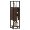 vidaXL Highboard brun eik 35,5x35x139 cm konstruert tre og metall