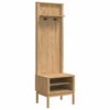 vidaXL Gangskap FLORO Vokset Brun 50 x 40 x 158 cm Massiv furu