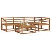 vidaXL Utend&oslash;rs sofa-sett 5 pcs Naturlig Solid akasietre