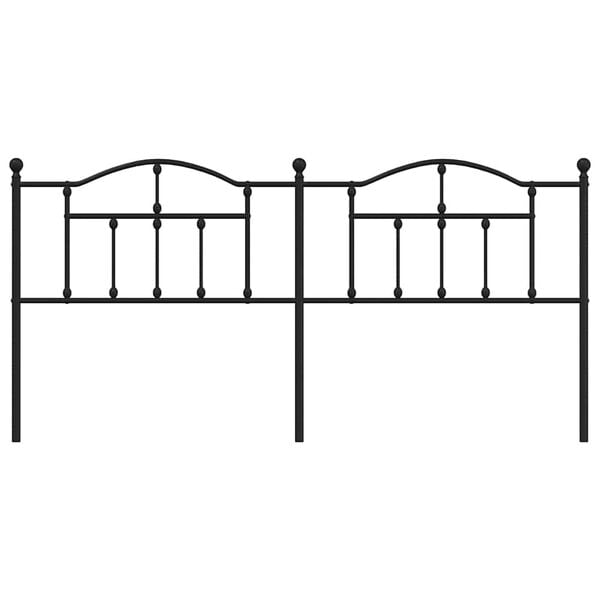 vidaXL Utskiftbar sengegavl i metall svart 193 cm
