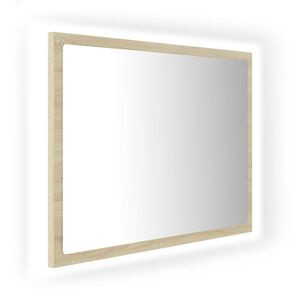 vidaXL LED-badespeil sonoma eik 60x8,5x37 cm akryl