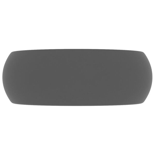 vidaXL Luksuriøs servant rund matt mørkegrå 40x15 cm keramisk