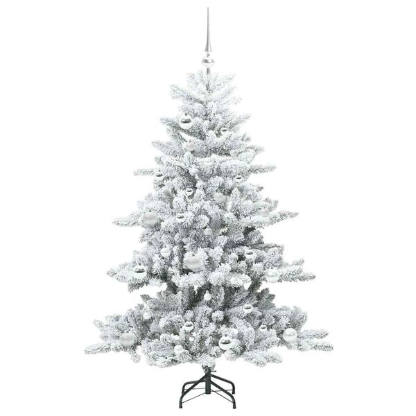 vidaXL Kunstig sammensatt juletre med 150 LED Hvit 150 cm PVC