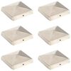 vidaXL Gjerdestolpehatter pyramide 6 stk rustfritt st&aring;l 101x101 mm