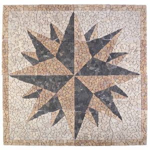 vidaXL Mosaikkfliser med vindm&oslash;nster Flerfarget 120 x 120 cm Marmor