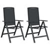 vidaXL Recliner Hage Stoler 2 stk. Svart Textilene