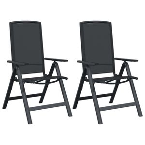 vidaXL Recliner Hage Stoler 2 stk. Svart Textilene