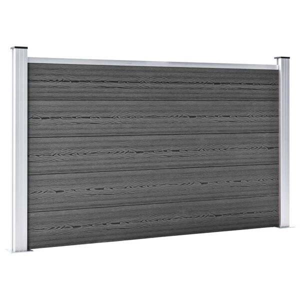 vidaXL Gjerdepanelsett WPC 353x105 cm svart