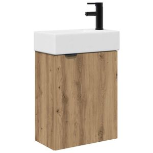 vidaXL Badev&aelig;relses enhet med kran Artisan eik 45,5 x 22,5 x 84 cm