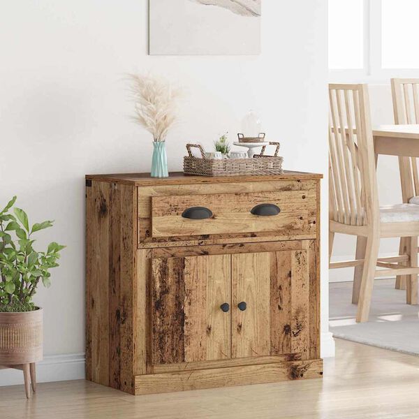 vidaXL H&oslash;yskap med skuff Gamle tre 70 x 35,5 x 67,5 cm Konstruert tre