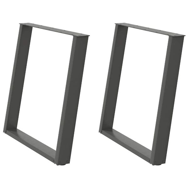 vidaXL Spisebordben U-formet 2 stk antrasitt 70 x (72-73) cm stål