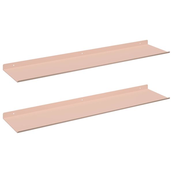 vidaXL Flytende hylle Veggmontert 2 pcs Rosa 80 x 18 x 2,5 cm St&aring;l