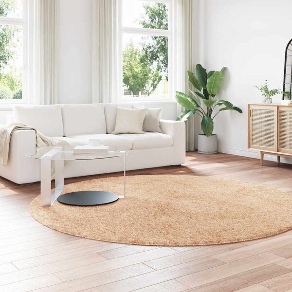 vidaXL Flossteppe med lang luv NAVARRA beige 240x240 cm polyester