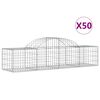 vidaXL Gabionkurver buede 50 stk 200x50x40/60 cm galvanisert jern