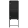 vidaXL Sideskap med glassd&oslash;r svart 35x37x100 cm