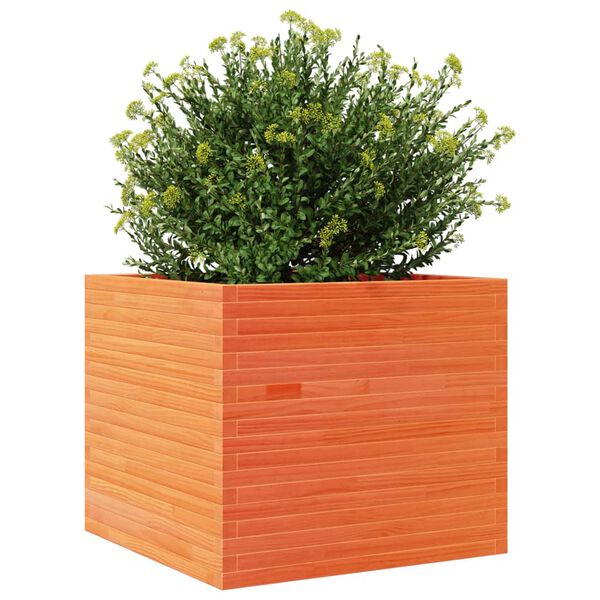 vidaXL Plantekasse voksbrun 80x80x68,5 cm heltre furu