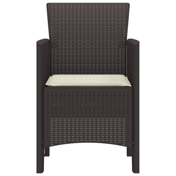 vidaXL Hage Stol 2 pcs Brun 53 x 49 x 85 cm PP