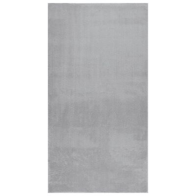 vidaXL Vaskbart teppe mykt shaggy 80x150 cm sklisikkert grå