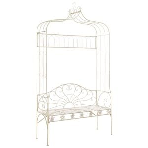 vidaXL Hagebenk 122 cm jern antikk hvit