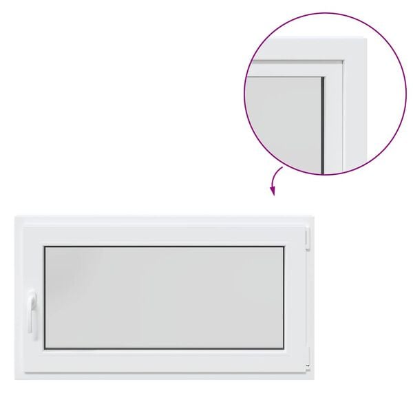 vidaXL Kjellervindu RISOR 110x60 cm Tilt&Turn DIN h&oslash;yre hvit
