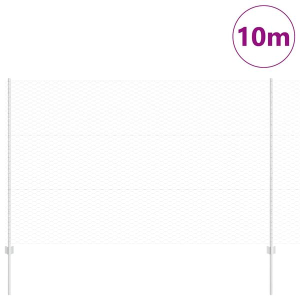vidaXL Gjerde med stolpe s&oslash;lv 1,5 x 10 m St&aring;l