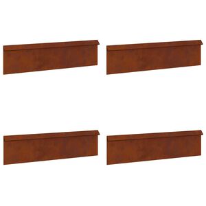 vidaXL Sneglenett 4 pcs Rusten 100 x 3,5 x 25 cm Cortenst&aring;l