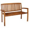 vidaXL 2-seters hagebenk stablebar 120 cm heltre teak