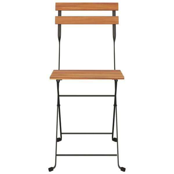 vidaXL Sammenleggbare bistrostoler 6 stk heltre teak og stål