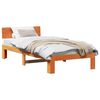 vidaXL Sengestamme med hodegjerde Vokset Brun 90 x 190 cm Massiv furu