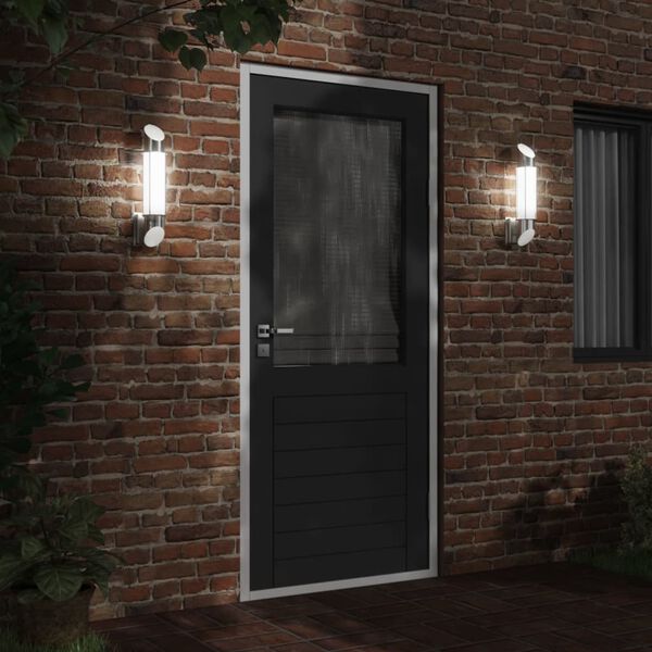 vidaXL Veggmontert utelampe sølv rustfritt stål