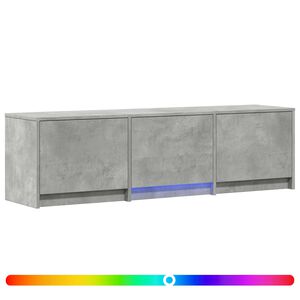 vidaXL TV-benk med LED 140x34x40 cm Betonggr&aring; Konstruert tre
