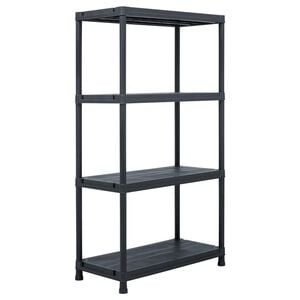 vidaXL Oppbevaringshylle svart 100 kg 60x30x138 cm plast