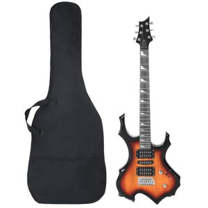 vidaXL Elektrisk gitar for nybegynnere med veske brun og svart 4/4 39"