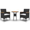 vidaXL Hagespisegruppe 3 deler polyrotting svart