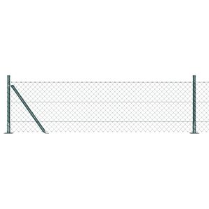 vidaXL Kjedegjerde med betongbase 10 x 0,4 m PVC-belagt st&aring;l Gr&oslash;nn