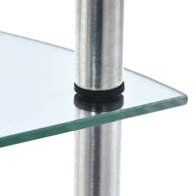 vidaXL Hylle 4 etasjer gjennomsiktig 30x30x100 cm herdet glass