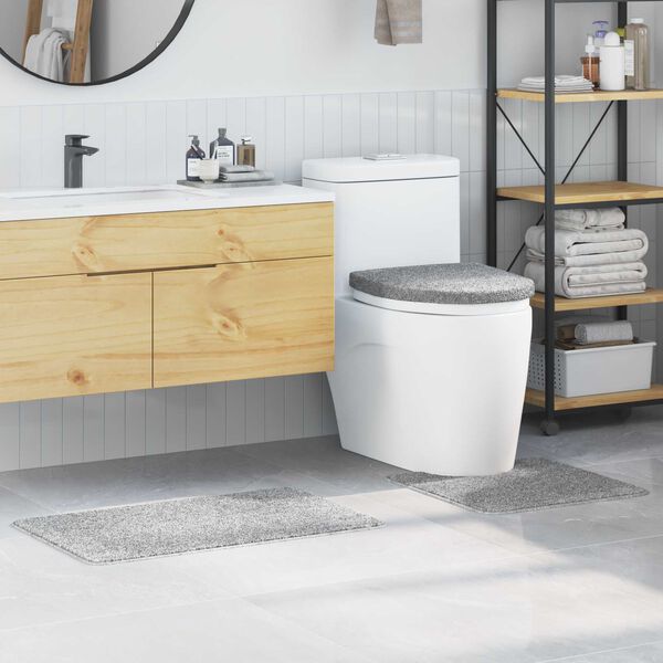 vidaXL Anti-skli baderomsmatte sett 3 pcs Grå 50 x 50 cm PP