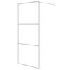 vidaXL Dusjvegg hvit 90x195 cm klart ESG-glass