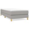 vidaXL Boxspring-sengeramme lysegr&aring; 90x190 cm Single stoff