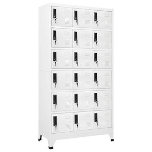 vidaXL Oppbevaringsskap hvit 90x40x180 cm st&aring;l